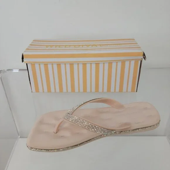 Wild Diva Rhinestone Square Sandals - Picture 2 of 6